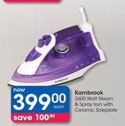 Kambrook 2600 Watt Steam And Spray Iron With Ceramic Soleplate-Each