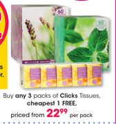 Clicks Tissues-Per Pack