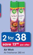 Air Wick Air Freshener-For 2 x 280ml Per Offer