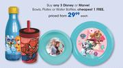 Disney Or Marvel Bowls, Plates Or Water Bottles-Each