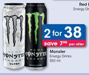 Monster Energy Drinks-For 2 x 553ml Per Offer