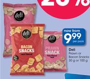 Deli Prawn Or Bacon Snacks-30g Or 100g Per Pack