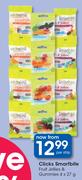 Clicks Smartbite Fruit Jellies & Gummies-4 x 27g Per Strip