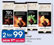 Lindt Excellence Slabs-For 2 x 100g Per Offer
