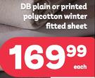 DB Plain Or Printed Polycotton Winter Fitted Sheet-Each