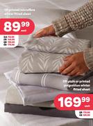 QB Plain Or Printed Polycotton Winter Fitted Sheet-Each