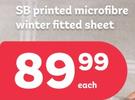 SB Printed Microfibre Winter Fitted Sheet-Each