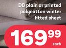 DB Plain Or Printed Polycotton Winter Fitted Sheet