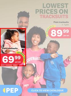 PEP : Lowest Prices On Tracksuits (24 February - 23 March 2023), page 1