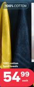 100% Cotton Hand Towels-Each