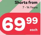 Shorts (7-14 Years)-Each