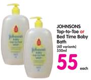 Johnsons Top-To-Toe Or Bed Time Baby Bath(All Variants)-550ml Each