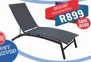 Bondi Sun Lounger In Dark grey/Grey Stripe & Pearl Grey-Each