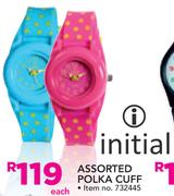 Initial Assorted Polka Cuff-Each