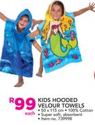 Kids Hooded Velour Towels-Each