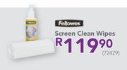 Fellowes Screen Clean Wipes