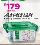 100 LED Multi-Effect Cone String Lights-Per Box
