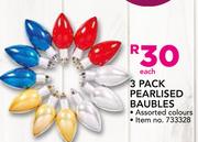 3 Pack Pearlised Baubles-Each
