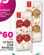 10 Pack Star Baubles-Each