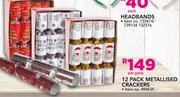 12 Pack Metallised Crackers-Per Pack
