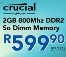 Crucial Micron 2GB 800Mhz DDR2 So Dimm Memory