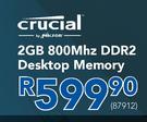 Crucial Micron 2GB 800Mhz DDR2 Desktop Memory