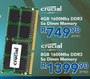 Crucial Micron 4GB 1600Mhz DDR3 So Dimm Memory