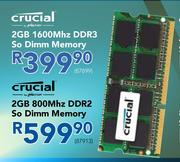 Crucial Micron 2GB 1600Mhz DDR3 So Dimm Memory