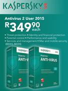 Kaspersky Antivirus 2 User 2015-Each