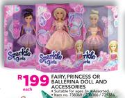 Sparkle Girlz fairy,Princess Or Ballerina Doll And Accessories-Each