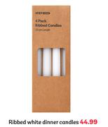 Ribbed White Dinner Candles