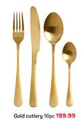 Gold Cutlery 16Pc