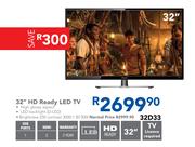 Hisense 32" HD Ready LED TV 32D33