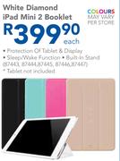 White Diamond iPad Mini 2 Booklet-Each