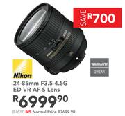 Nikon 24-85mm F3.5-4.5G ED VR AF-S Lens