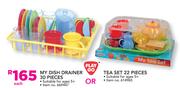 Play Go My Dish Drainer 30 Pieces Or Tea Set 22 Pieces-Each