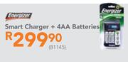 Energizer Smart Charger + 4AA Batteries