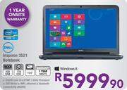 Dell Inspiron 3521 Notebook-i3