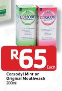Corsody Mint Or Original Mouthwash-200ml Each