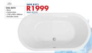 Libra Oval Bath-1700 x 900 x 490mm