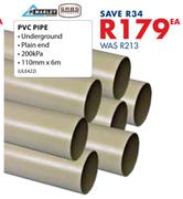 Marley PVC Pipe-110mm x 6m Each