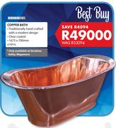 Rossco Copper Bath-1675 x 700mm