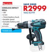 Makita Cordless Impact Drill DHP458ZK