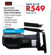 Black + Decker Multi Evo Reciprocating Saw Attachment MTRS10-XJ