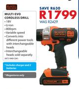 Black + Decker Multi Evo Cordless Drill MT218KB-QW