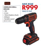 Black + Decker Cordless Drill Driver BDCDC18-QW