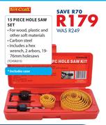 Tork Craft 15 Piece Hole Saw Set TCHSK015