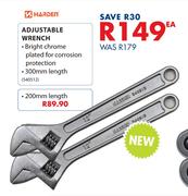 Harden Adjustable Wrench 200mm-Each