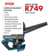 Ryobi Cordless Blower Vacuum XBV-18
