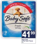 Baby Soft 2 Ply Toilet Tissue-9's Pack